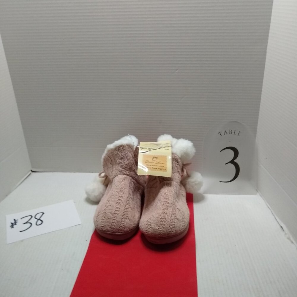 Dena Lives Pink Pom Pom Boot Slippers Girls Pink Bootie size 6